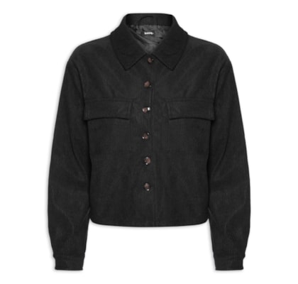 Jaqueta Feminina Com Bolso - Preto