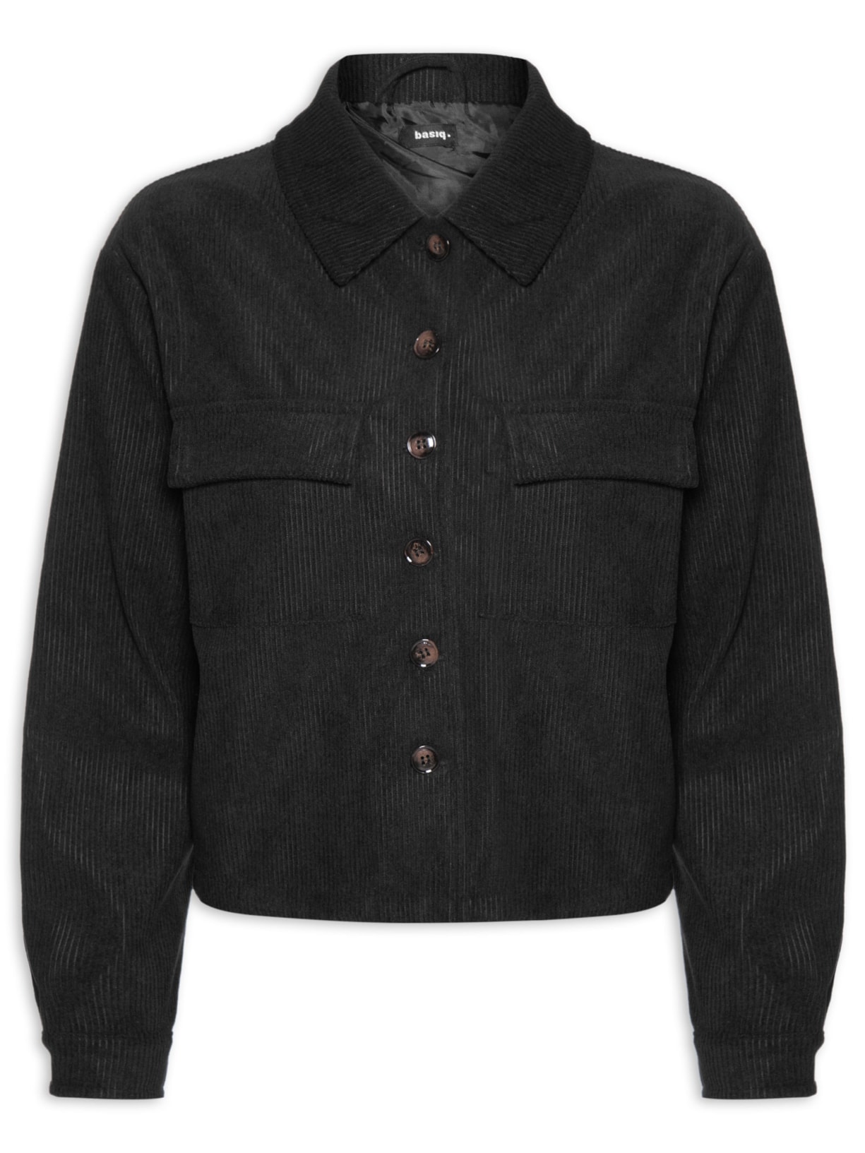 Jaqueta Feminina Com Bolso - Preto