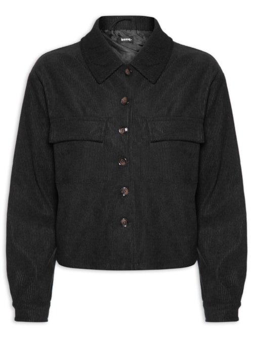 Jaqueta Feminina Com Bolso - Preto