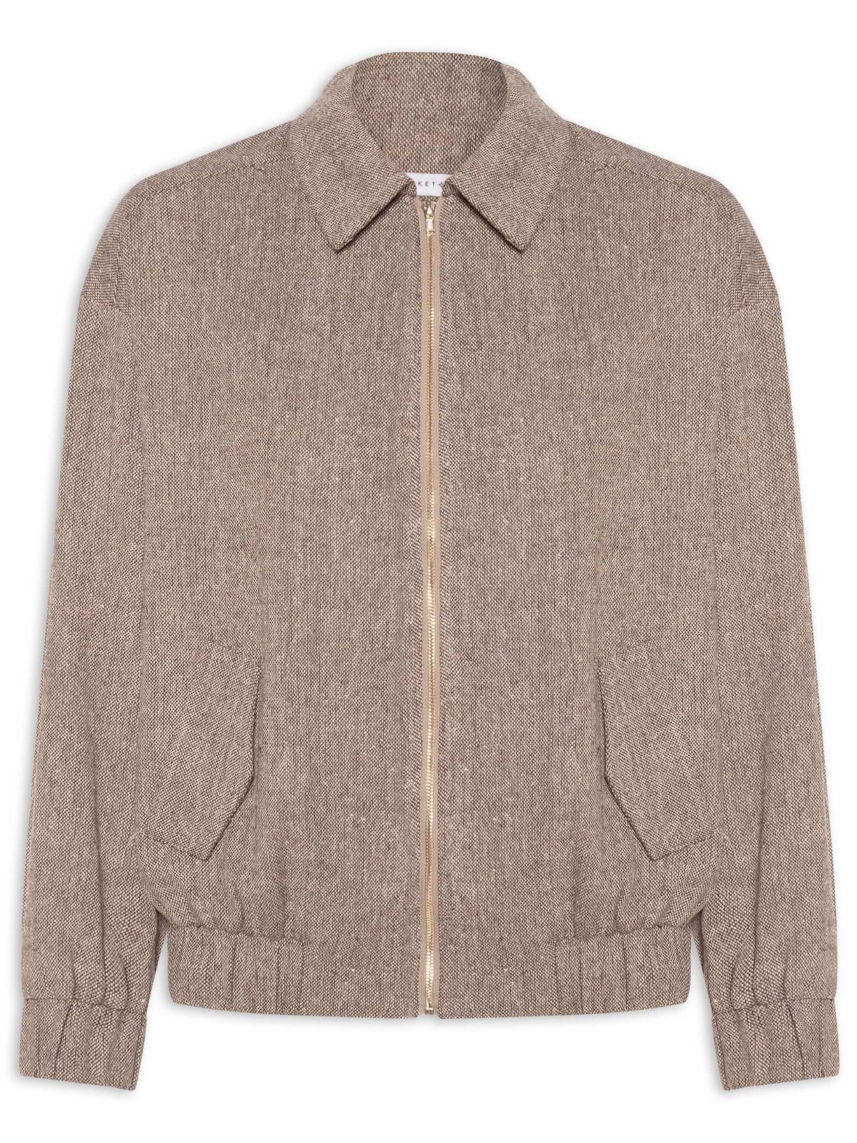 Jaqueta Feminina Com Bolsos Frontais Marrom Market 33