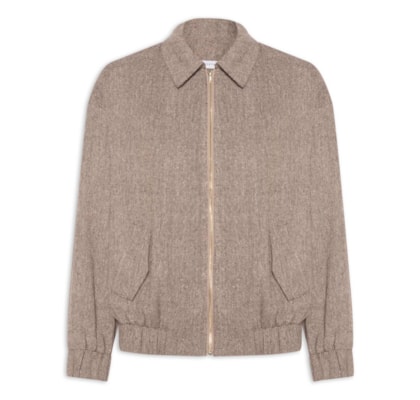 Jaqueta Feminina Com Bolsos Frontais - Marrom