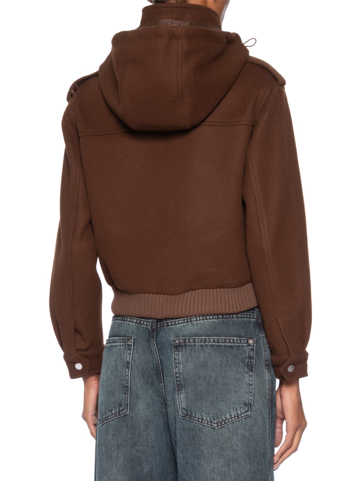 Jaqueta Feminina Com Bolsos Frontais Marrom Market 33