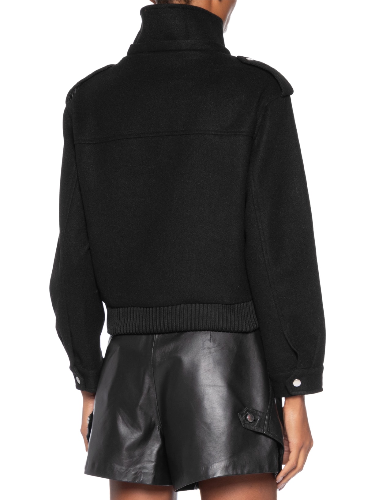 Jaqueta Feminina Com Bolsos Frontais Preto Market 33