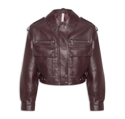 Jaqueta Feminina com Bolsos Frontais - Vermelho