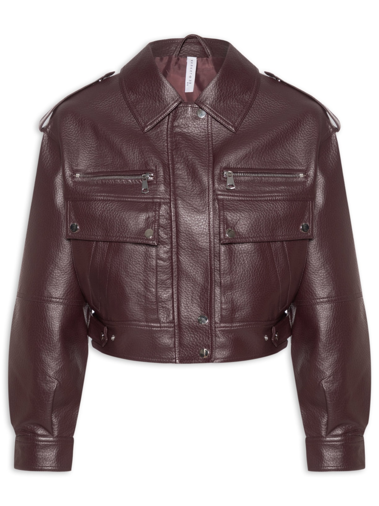 Jaqueta Feminina com Bolsos Frontais - Vermelho