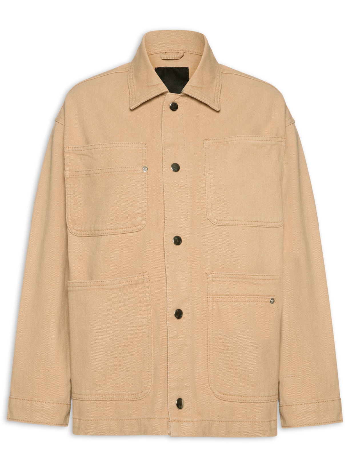 Jaqueta Feminina Com Bolsos Oversized - Bege