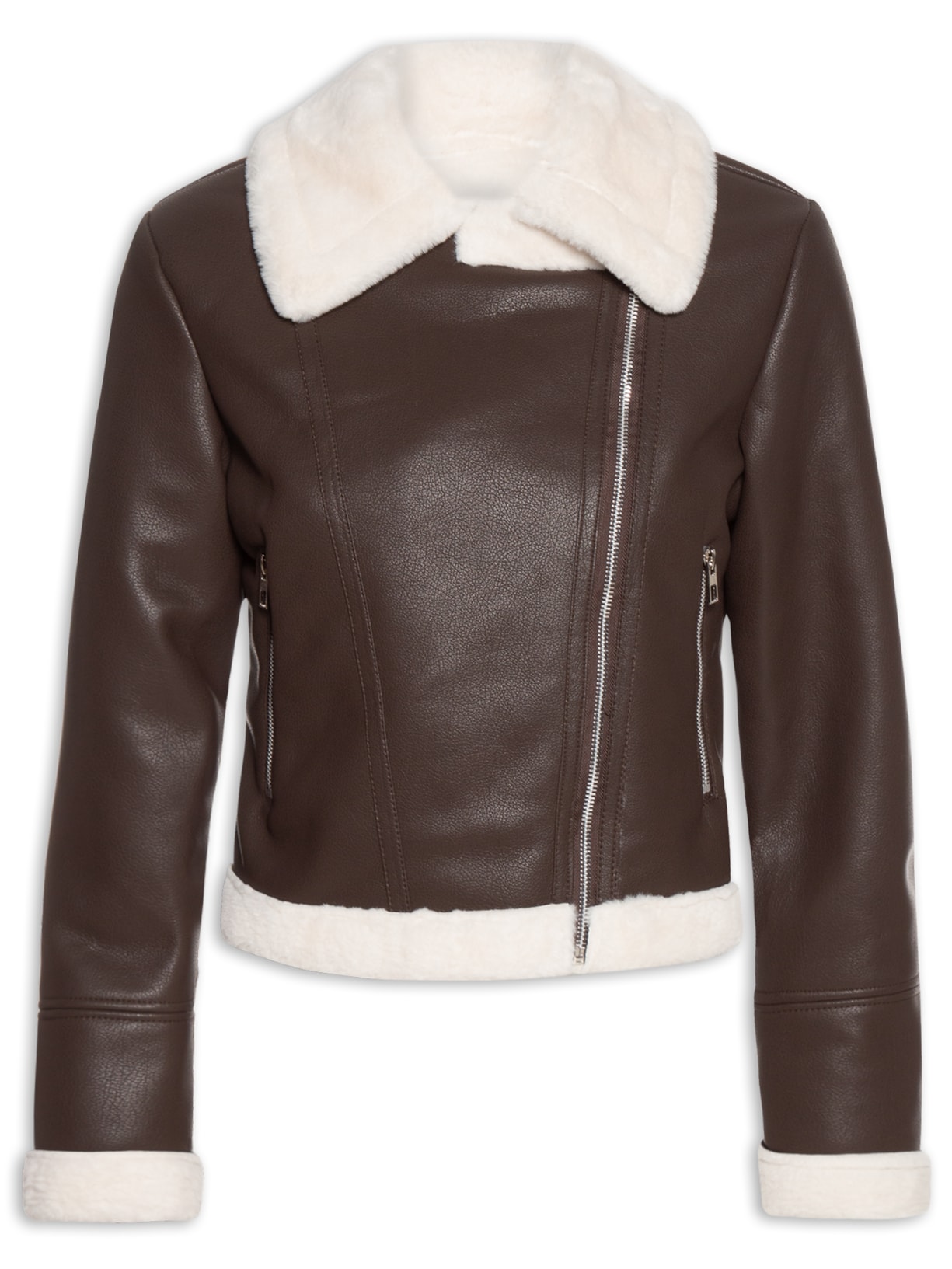 Jaqueta Feminina com Forro Peluciado - Marrom