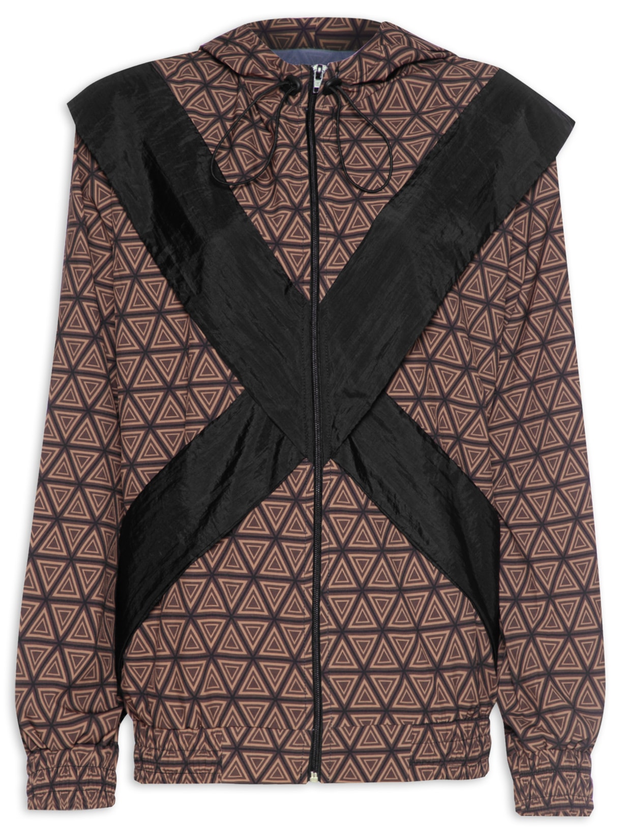 Jaqueta Feminina Corta Vento Estampada - Marrom