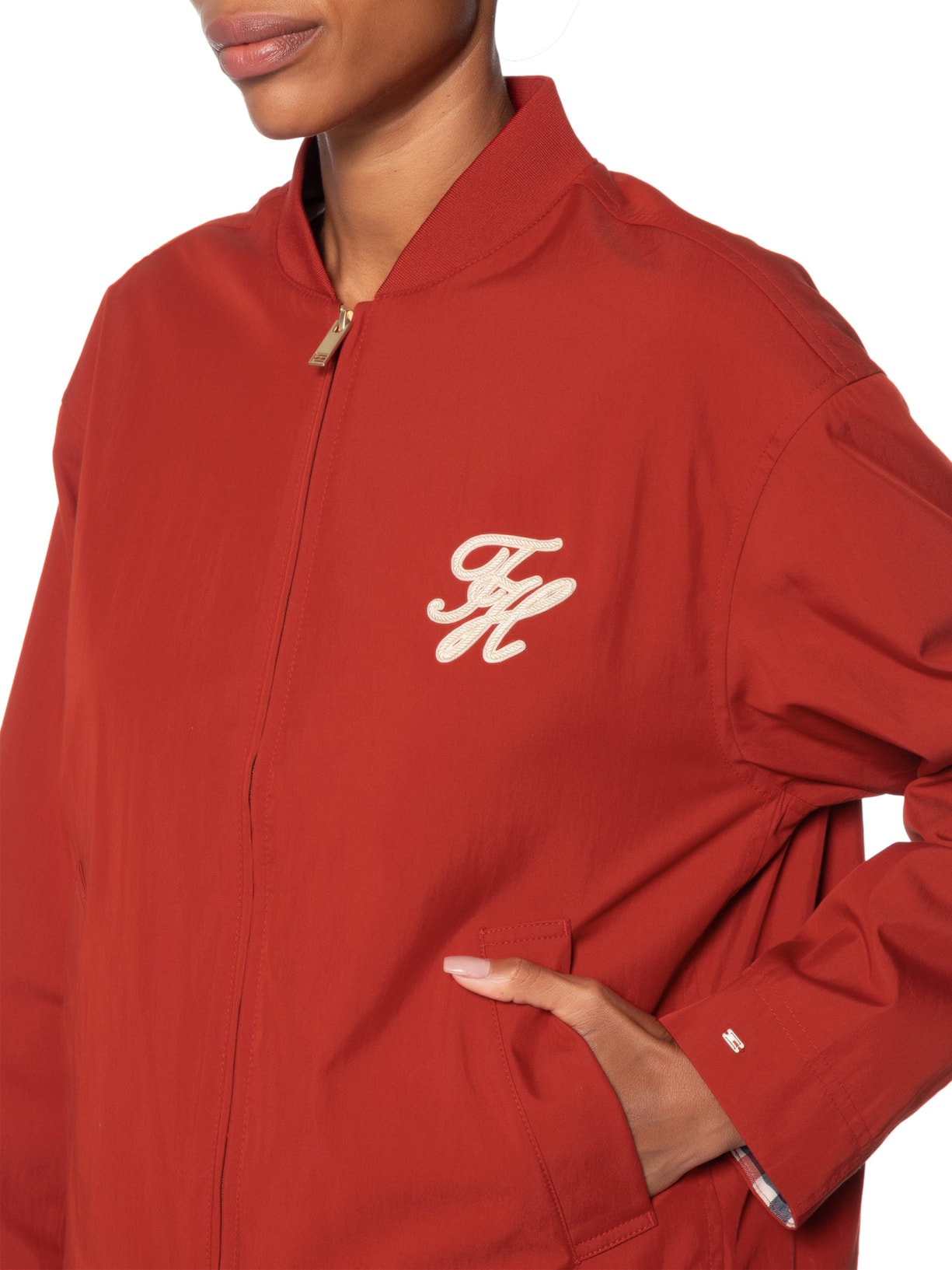 Jaqueta Feminina Cotton Bomber Vermelho Tommy Hilfiger