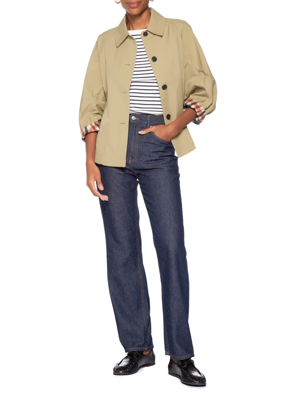 Jaqueta Feminina Cotton Short Bege Tommy Hilfiger