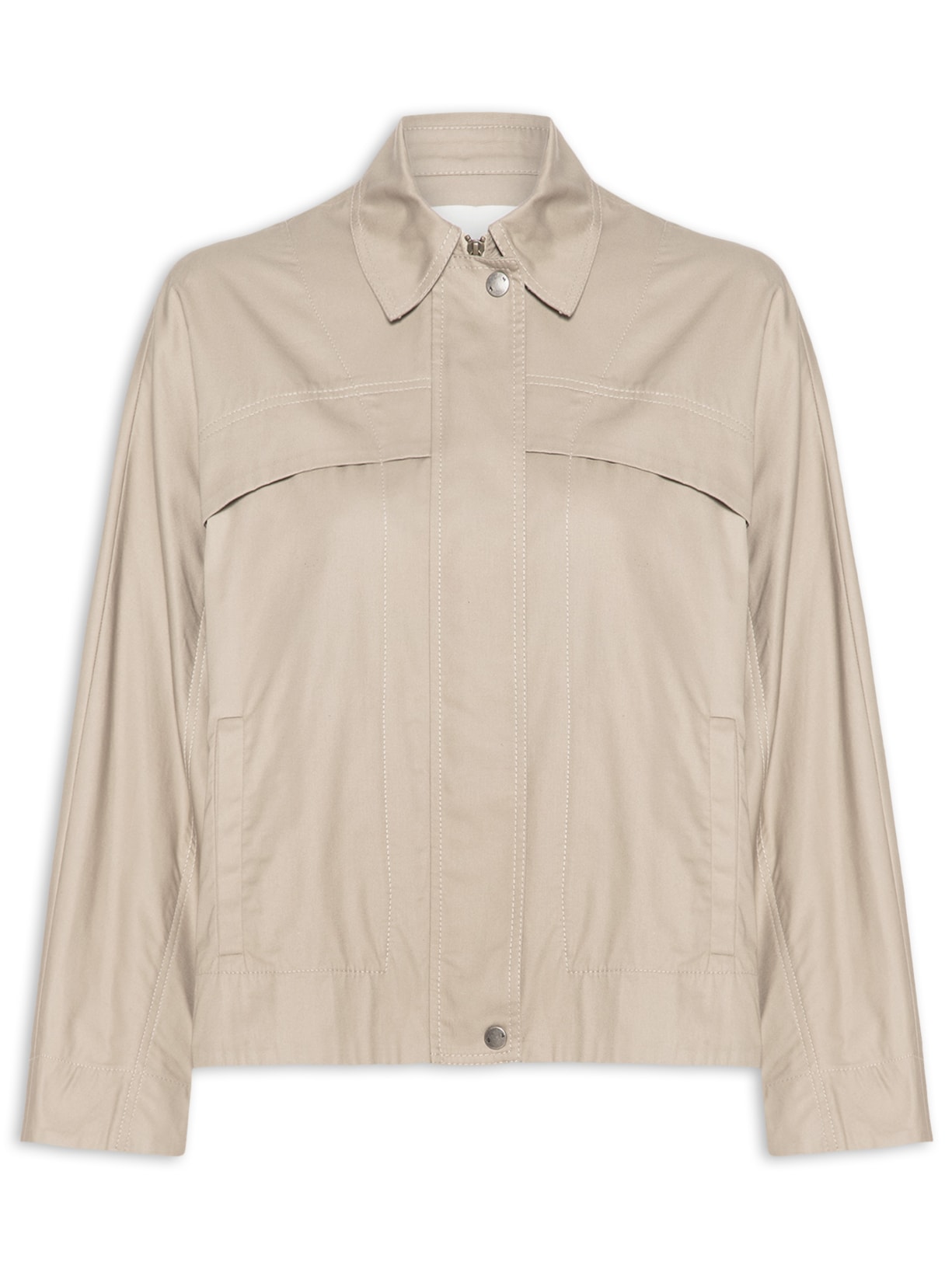 Jaqueta Feminina Cotton Twill Olive Marrom Nk