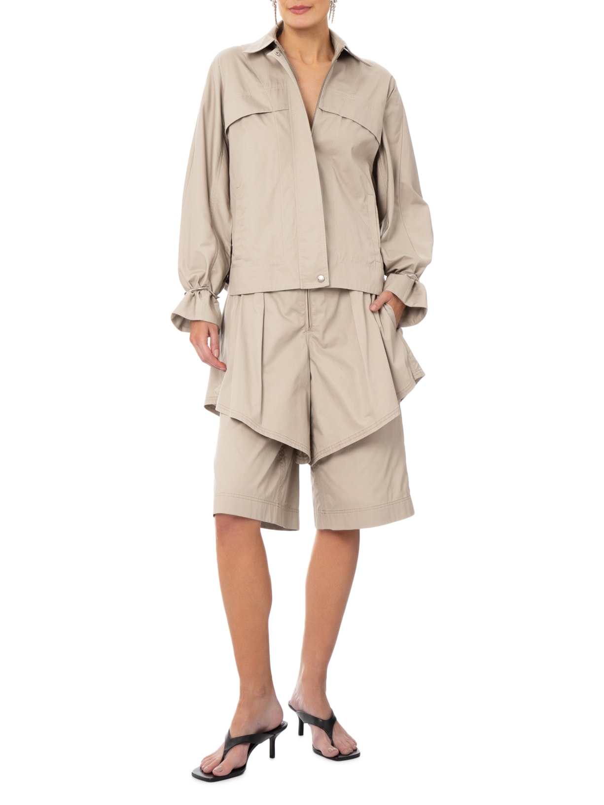Jaqueta Feminina Cotton Twill Olive Marrom Nk