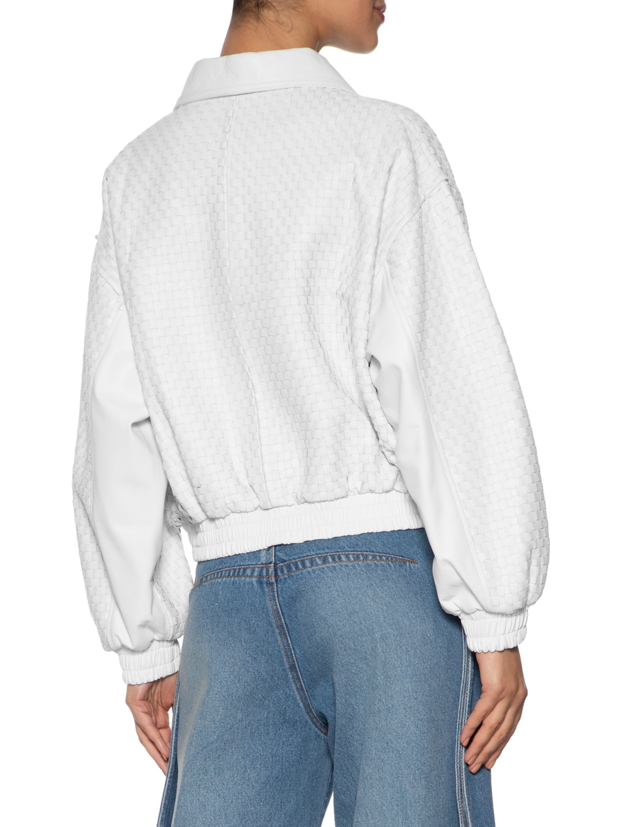 Jaqueta Feminina Couro Gioness Branco Andrea Bogosian