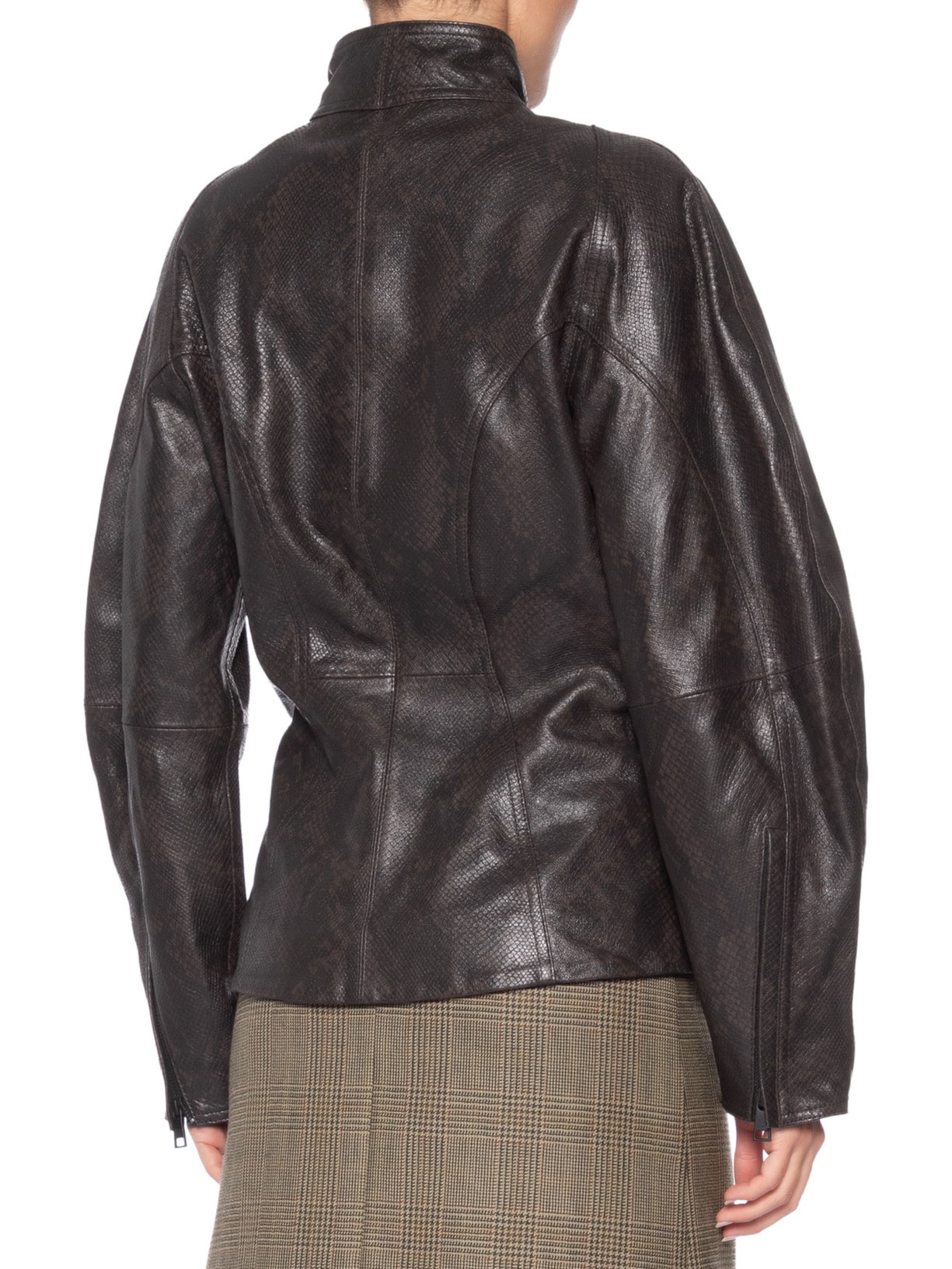 Jaqueta Feminina Couro Larry Marrom Andrea Bogosian