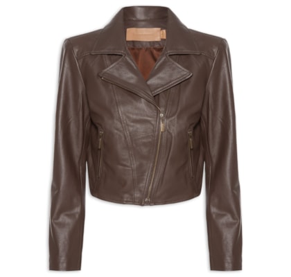 Jaqueta Feminina Couro Perfecto Francis - Marrom