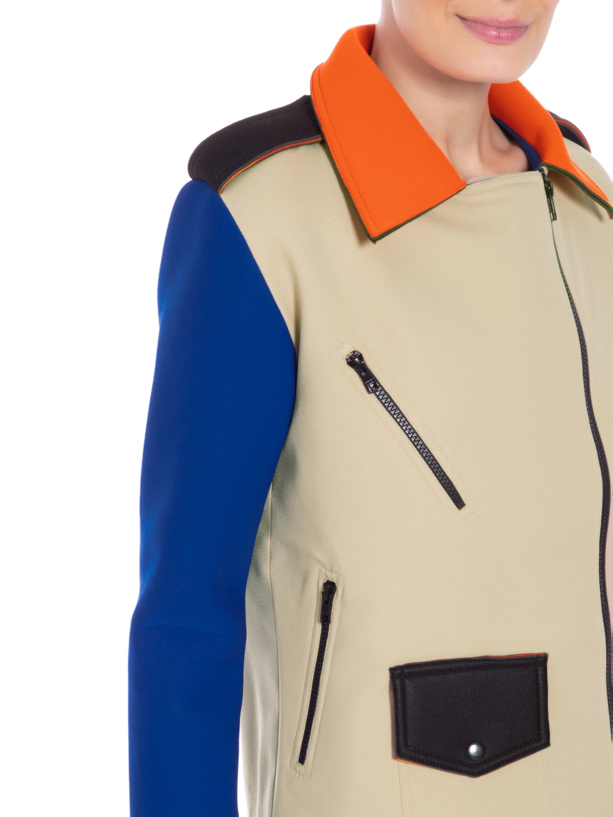 Jaqueta Feminina Crepe / Neoprene Bege Z.vitor