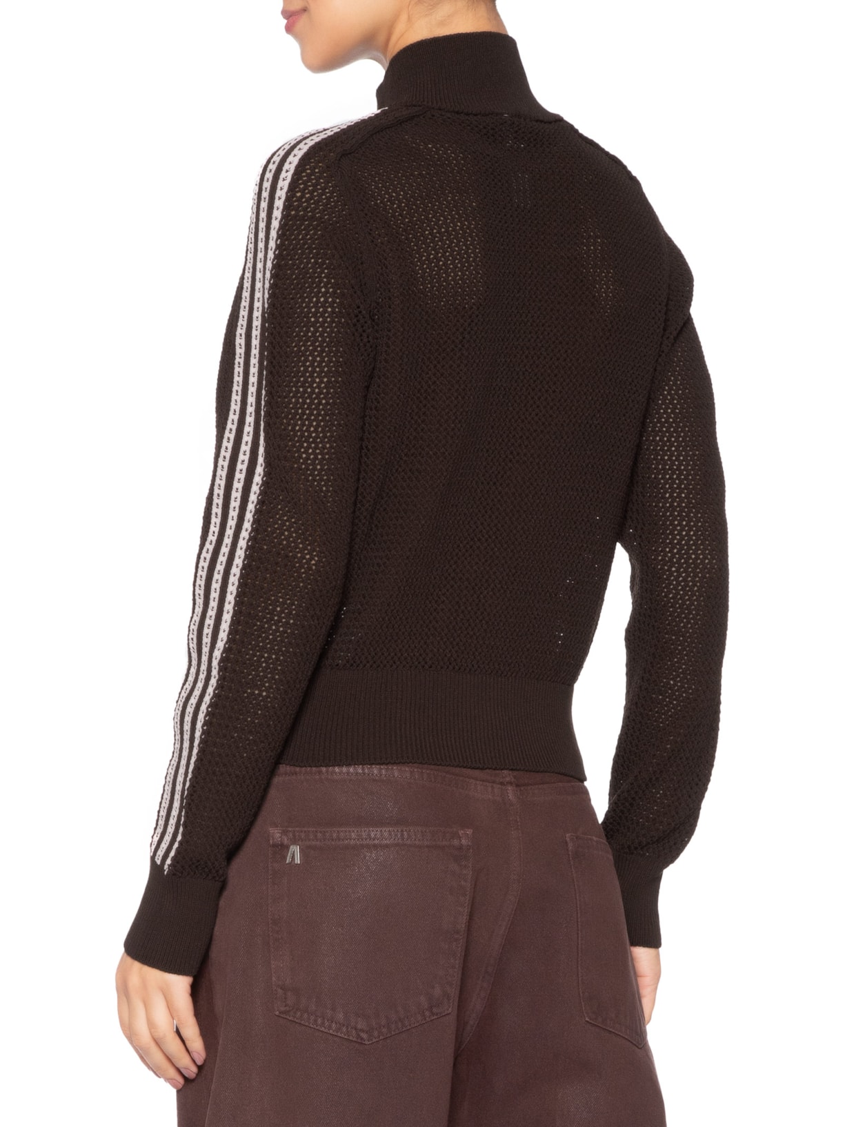 Jaqueta Feminina Crochet Track Top Marrom Adidas Originals