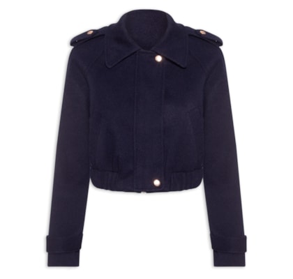 Jaqueta Feminina Cropped - Azul