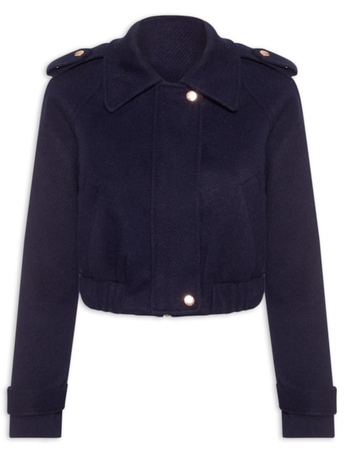 Jaqueta Feminina Cropped - Azul