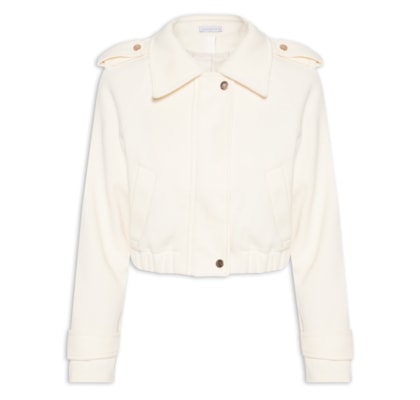 Jaqueta Feminina Cropped - Bege