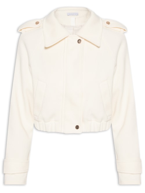 Jaqueta Feminina Cropped - Bege