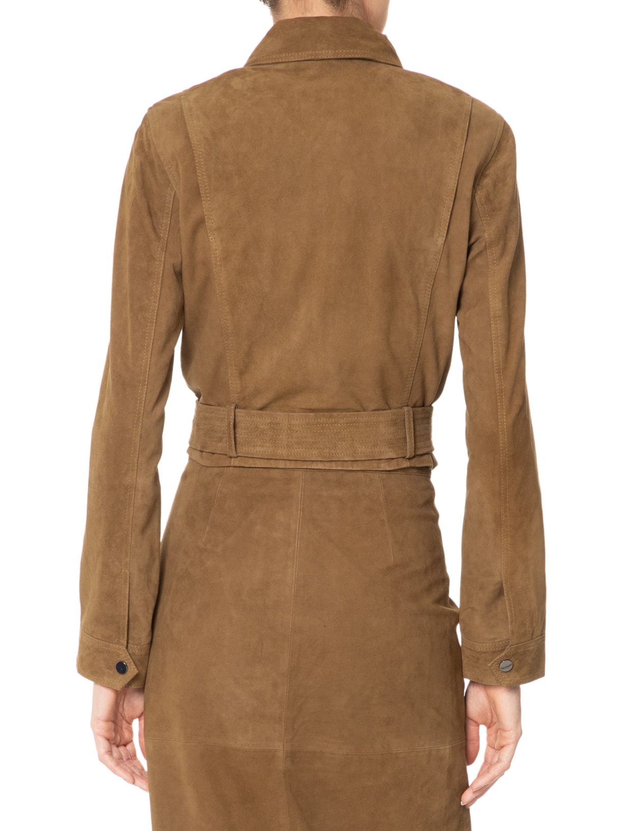 Jaqueta Feminina Cropped Em Suede Marrom '2Essential