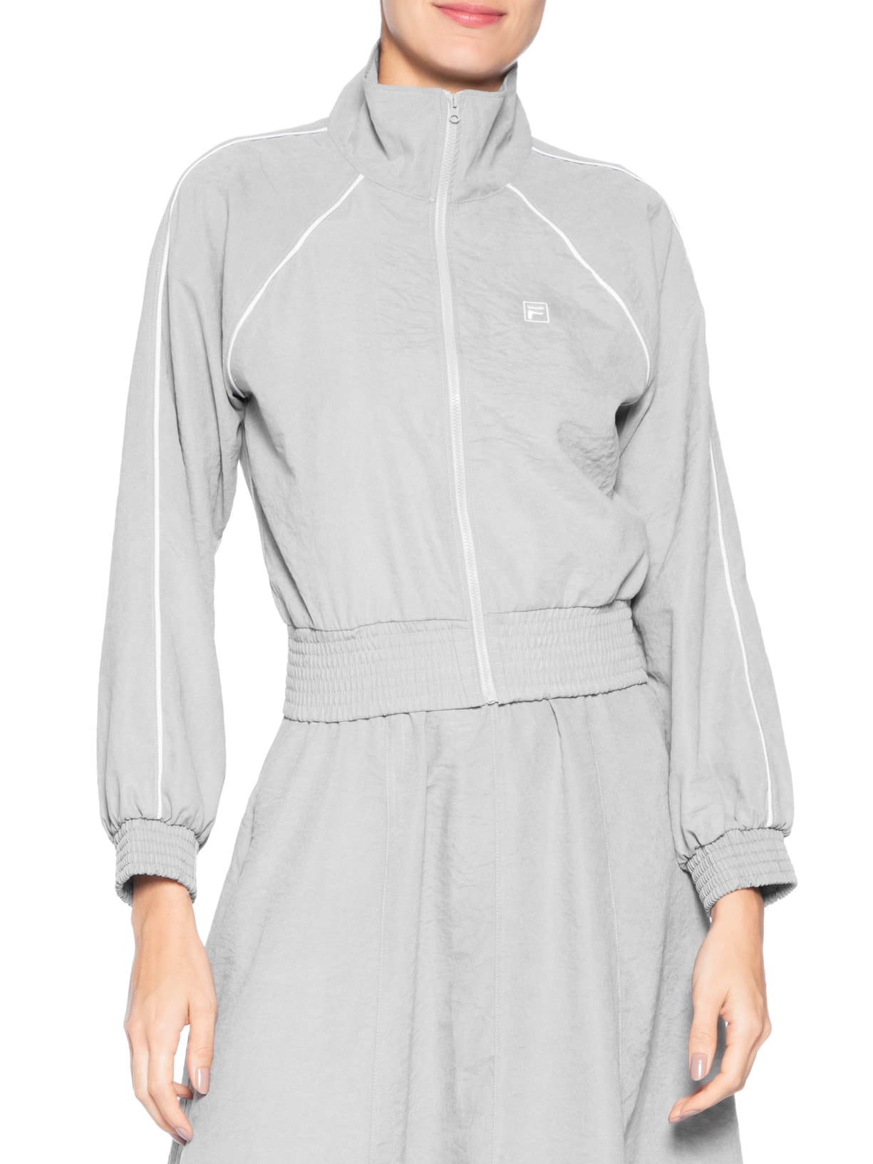 Jaqueta Feminina Cropped F-Box Cinza Fila