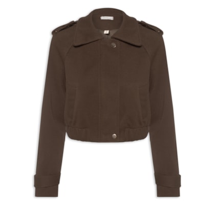 Jaqueta Feminina Cropped - Marrom