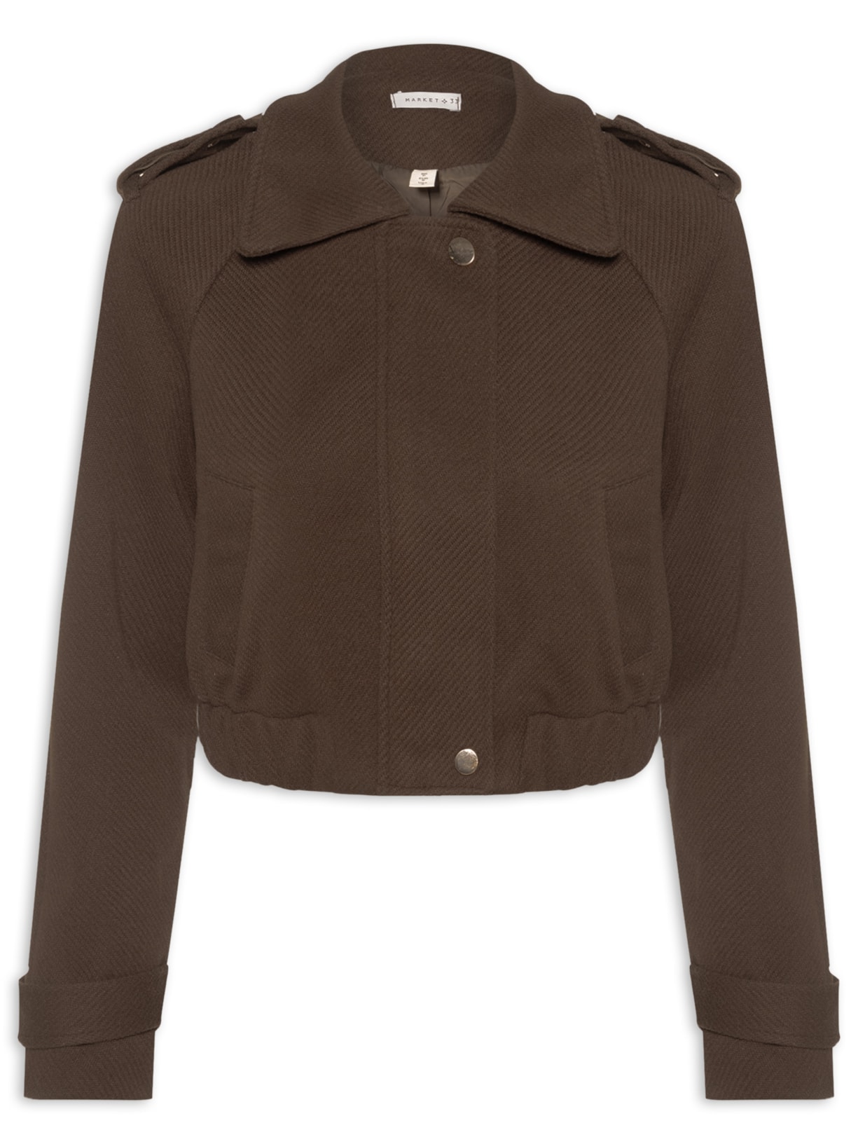 Jaqueta Feminina Cropped - Marrom