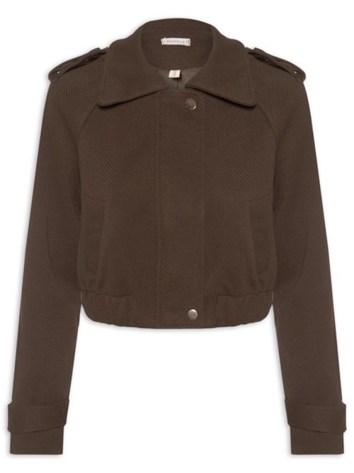 Jaqueta Feminina Cropped - Marrom