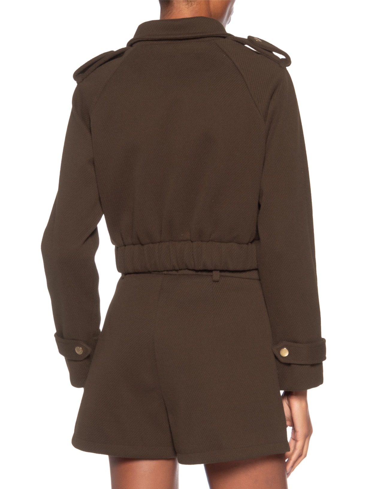 Jaqueta Feminina Cropped Marrom Market 33