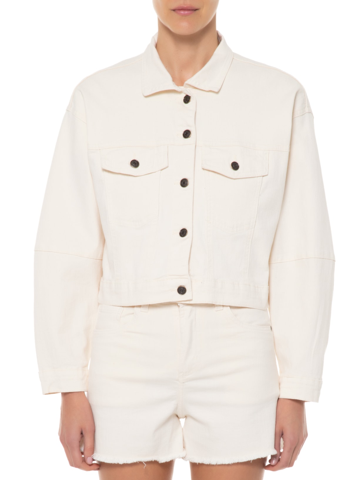 Jaqueta Feminina Cropped White Branco Osklen