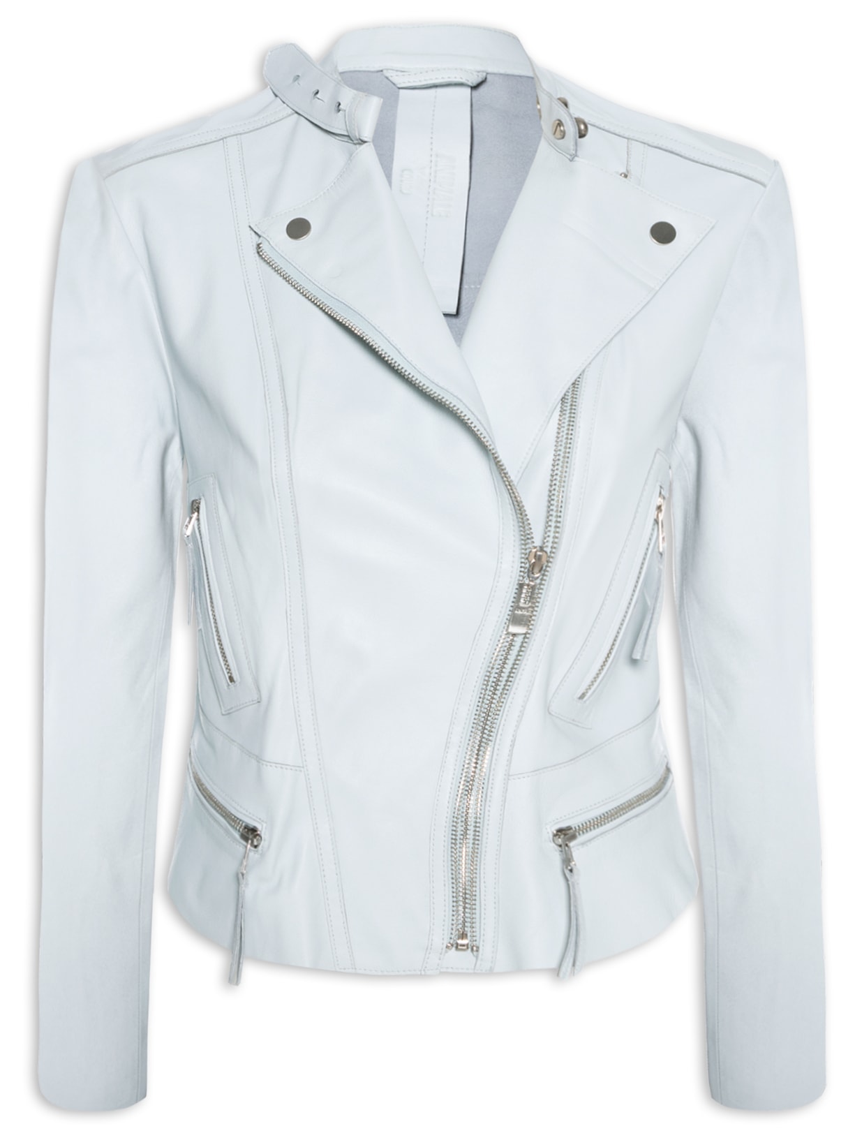 Jaqueta Feminina De Couro Motor Clássica - Azul