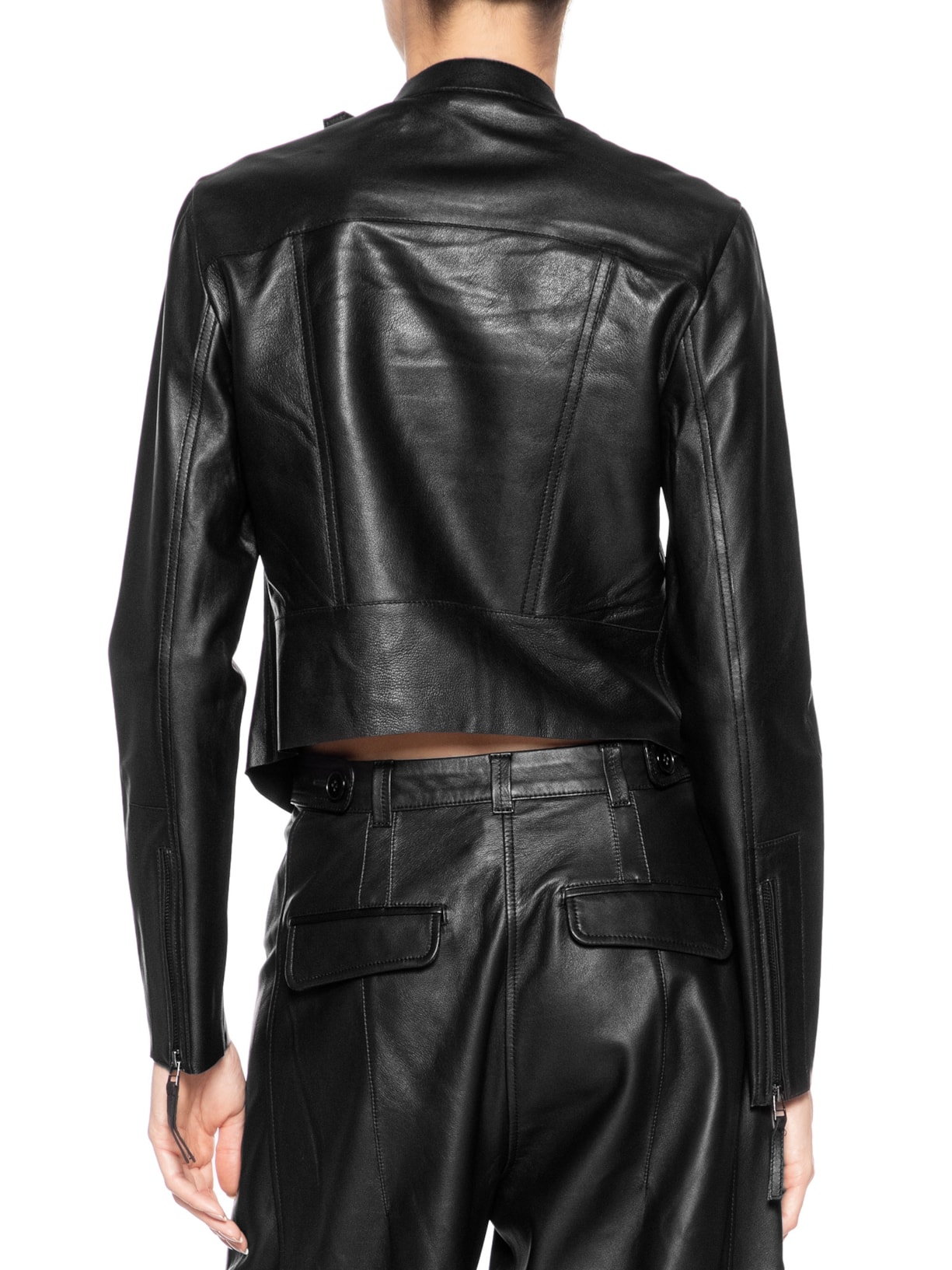 Jaqueta Feminina De Couro Motor Clássica Preto Animale