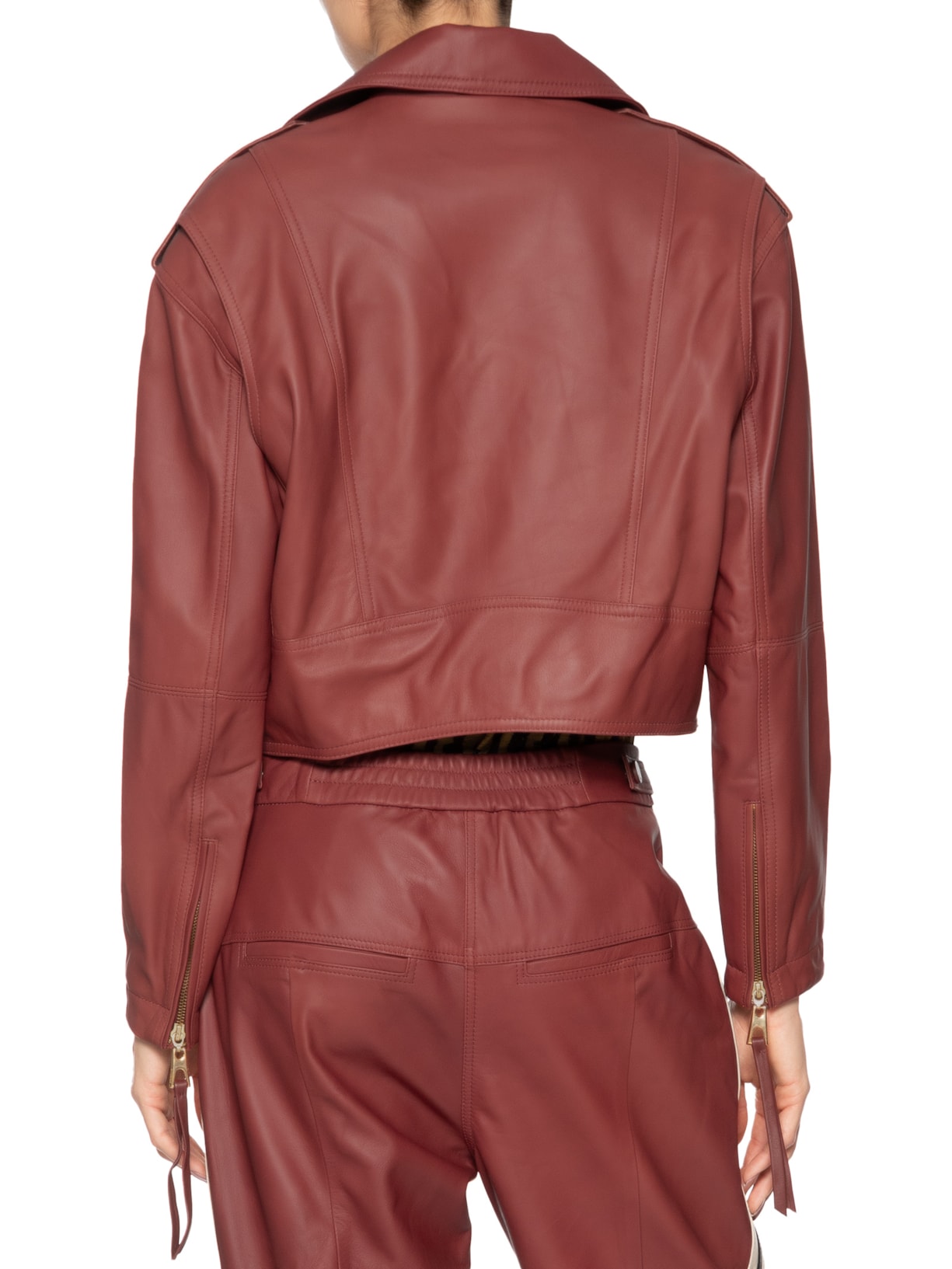 Jaqueta Feminina De Couro Perfecto Foleo Vermelho Animale