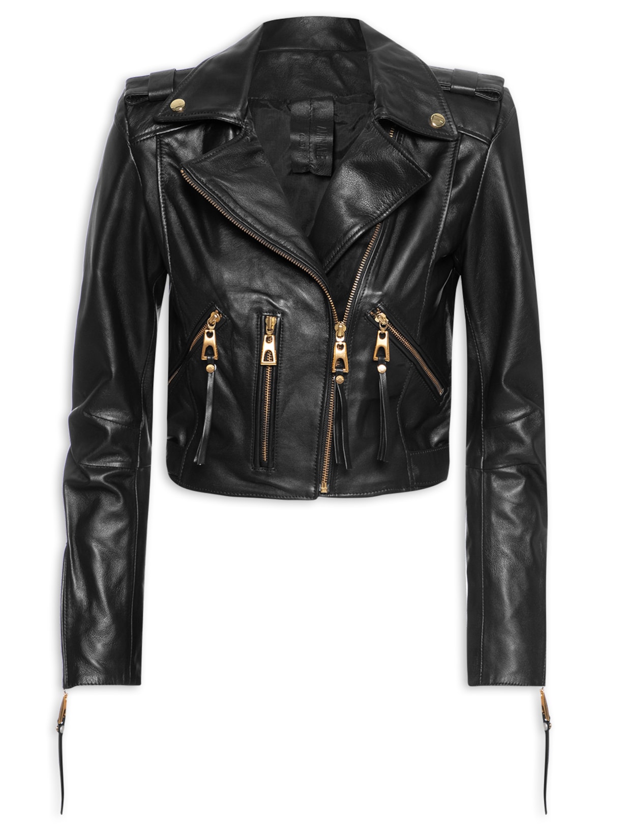 Jaqueta Feminina De Couro Perfecto Lau - Preto