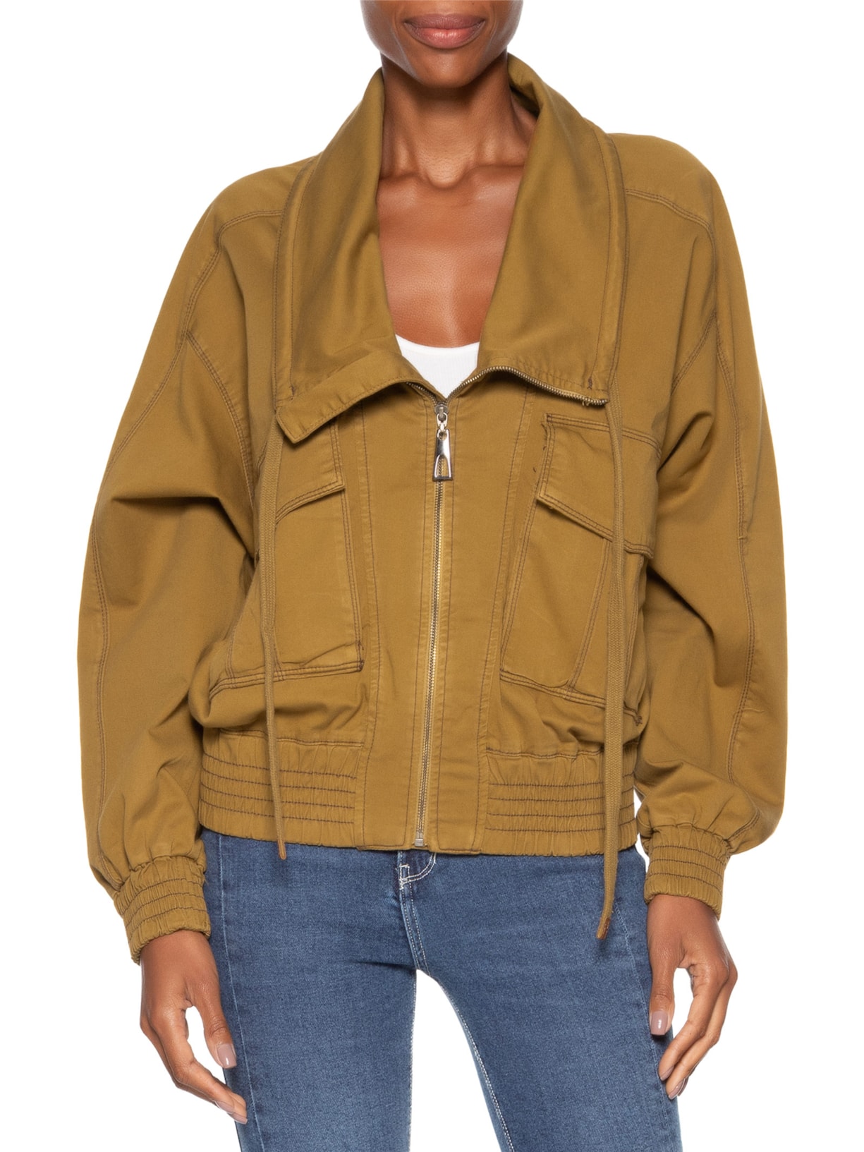 Jaqueta Feminina De Sarja Antique Verde Animale