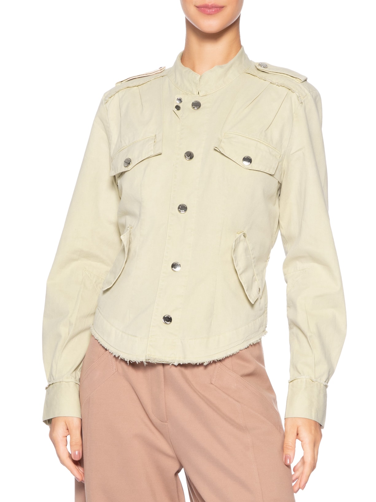 Jaqueta Feminina De Sarja Bege Animale