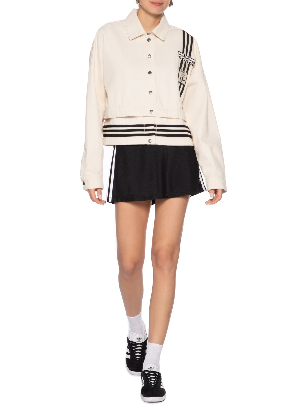 Jaqueta Feminina Denim Track Top Bege Adidas Originals