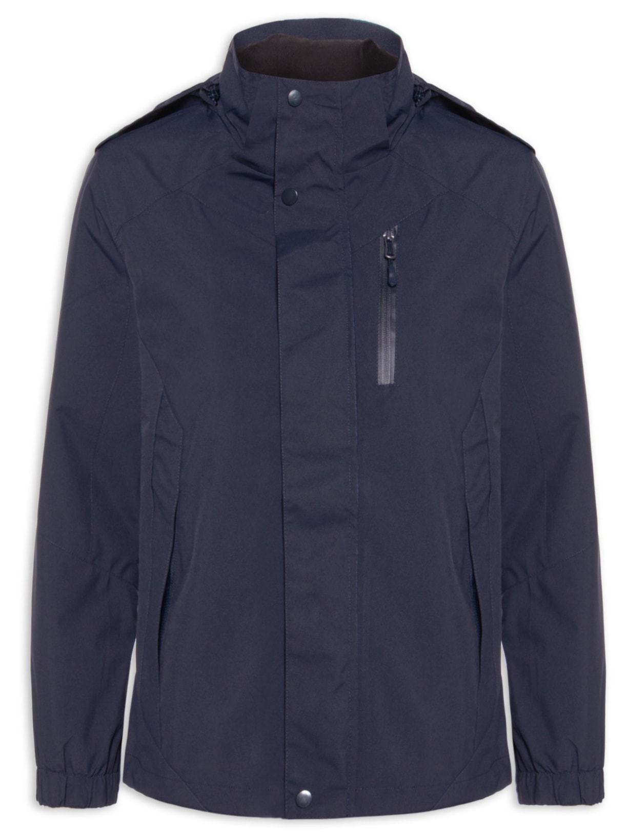 Jaqueta Feminina Dois Em Um Capuz Removível Azul Basiq