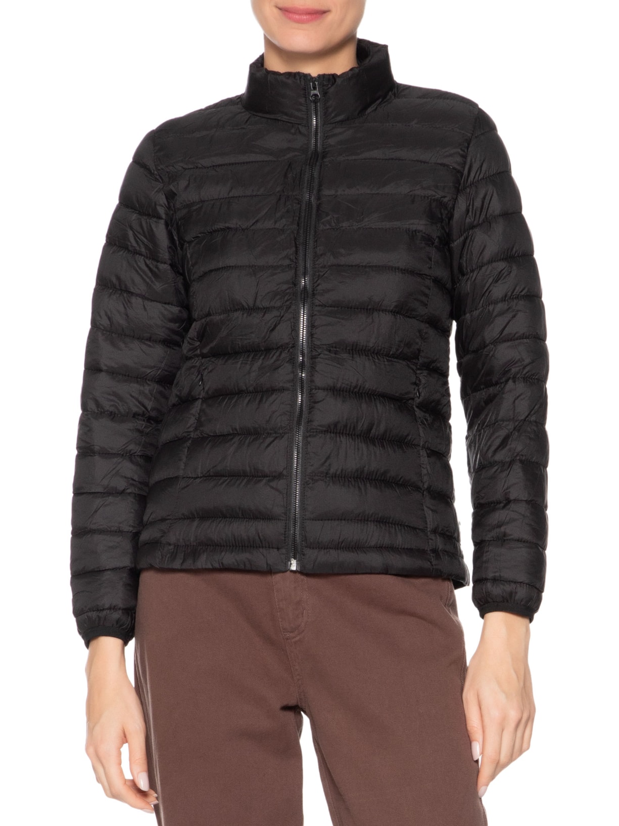 Jaqueta Feminina Dois Em Um Capuz Removível Azul Basiq