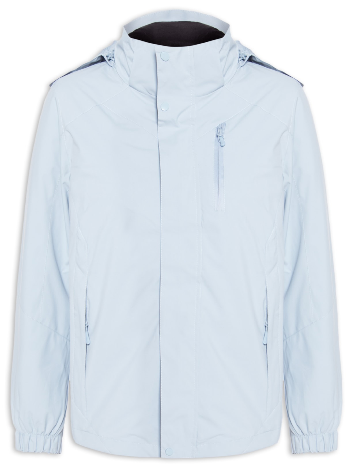 Jaqueta Feminina Dois Em Um Capuz Removível Azul Basiq