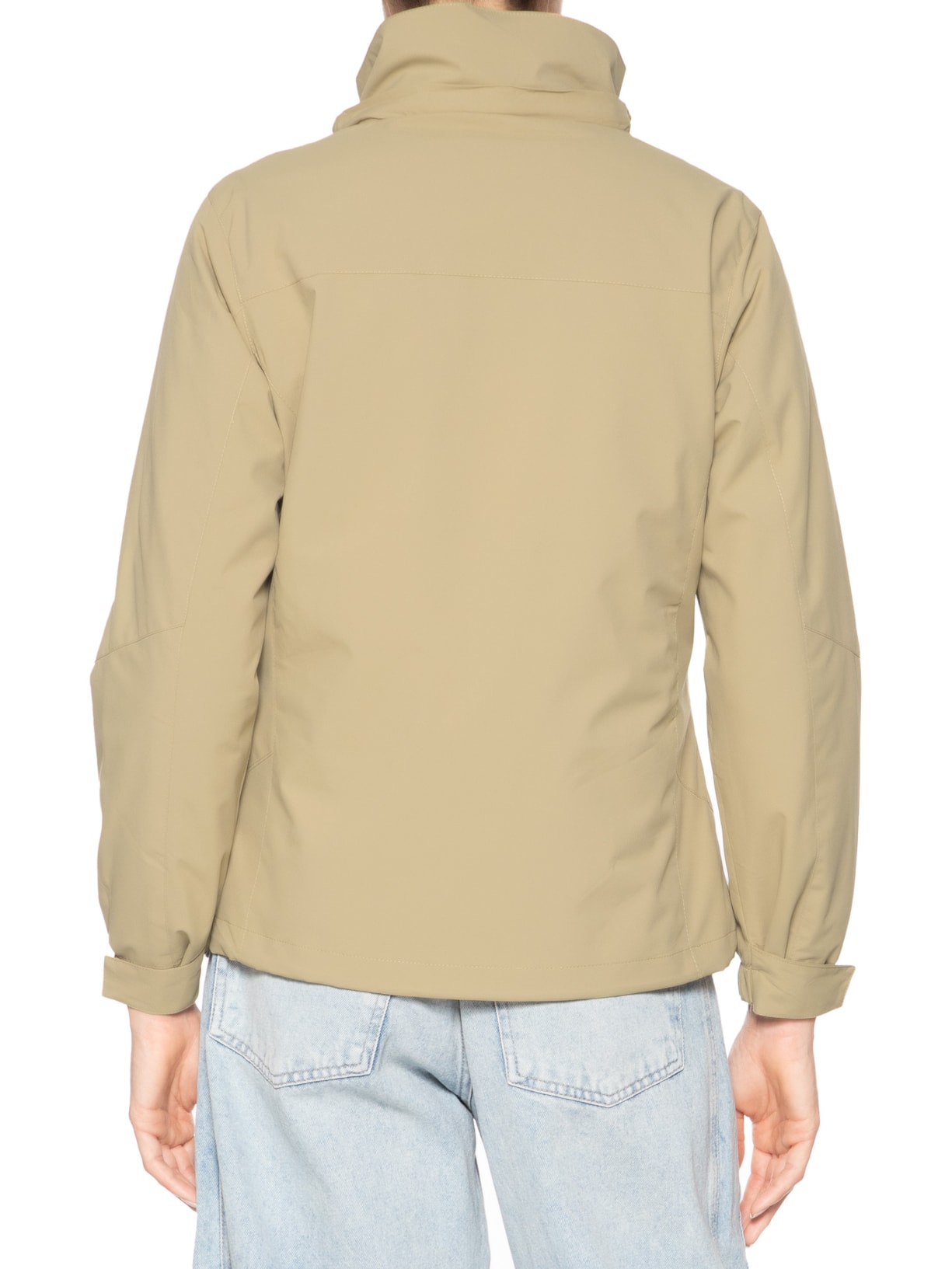 Jaqueta Feminina Dois Em Um Capuz Removível Bege Basiq