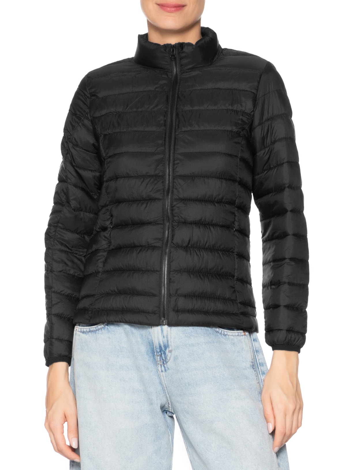 Jaqueta Feminina Dois Em Um Capuz Removível Bege Basiq