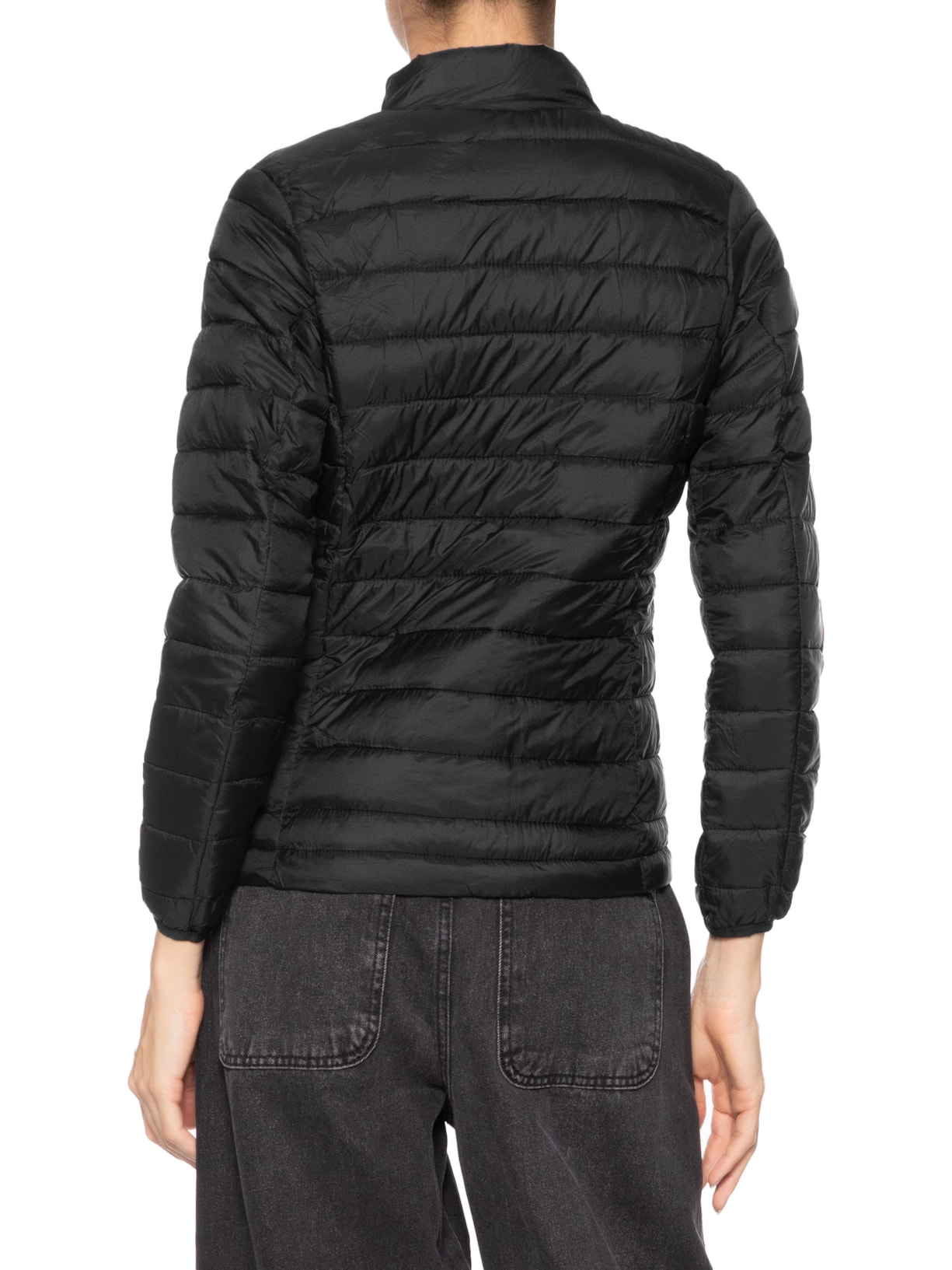 Jaqueta Feminina Dois Em Um Capuz Removível Preto Basiq