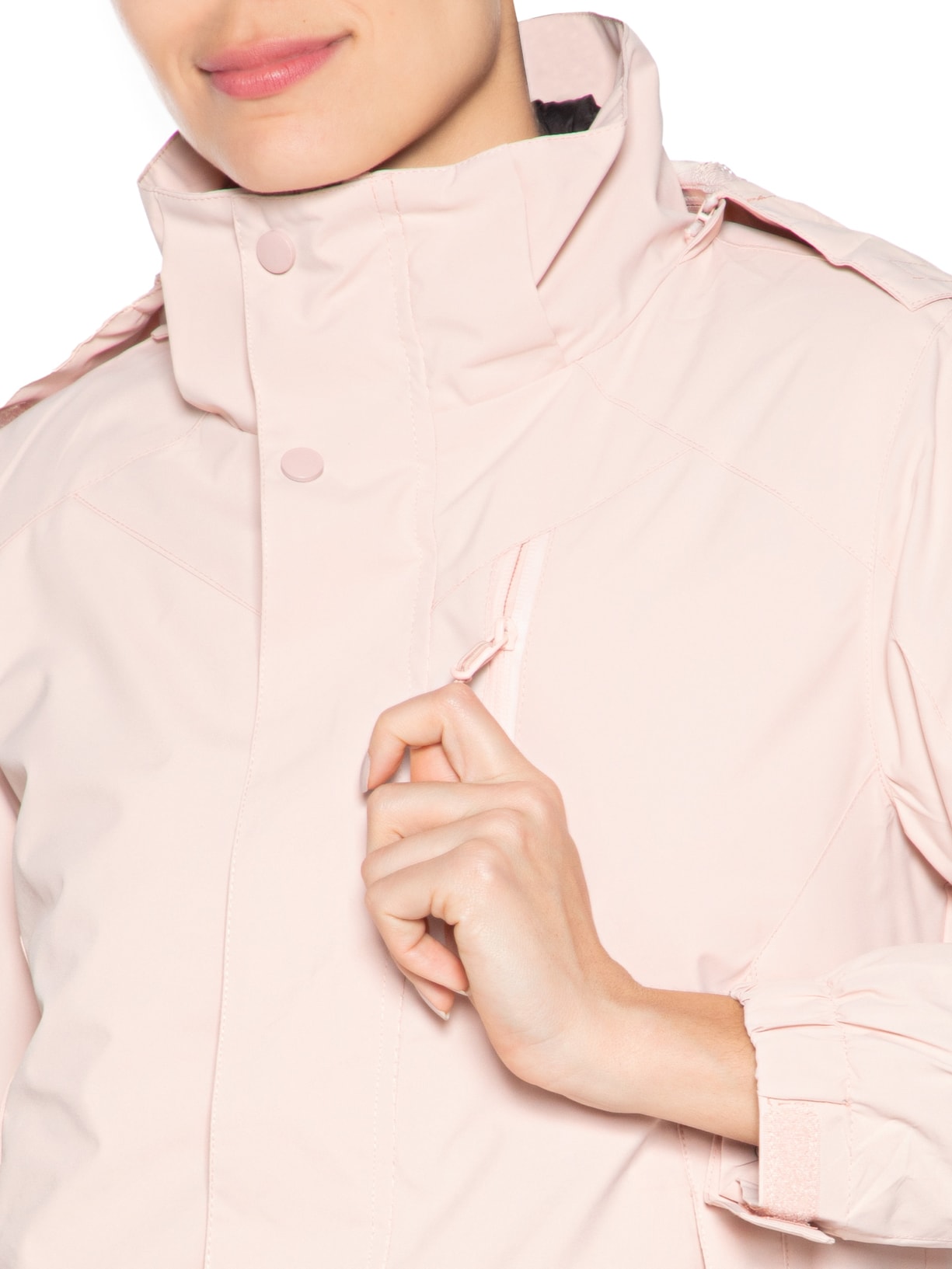Jaqueta Feminina Dois Em Um Capuz Removível Rosa Basiq