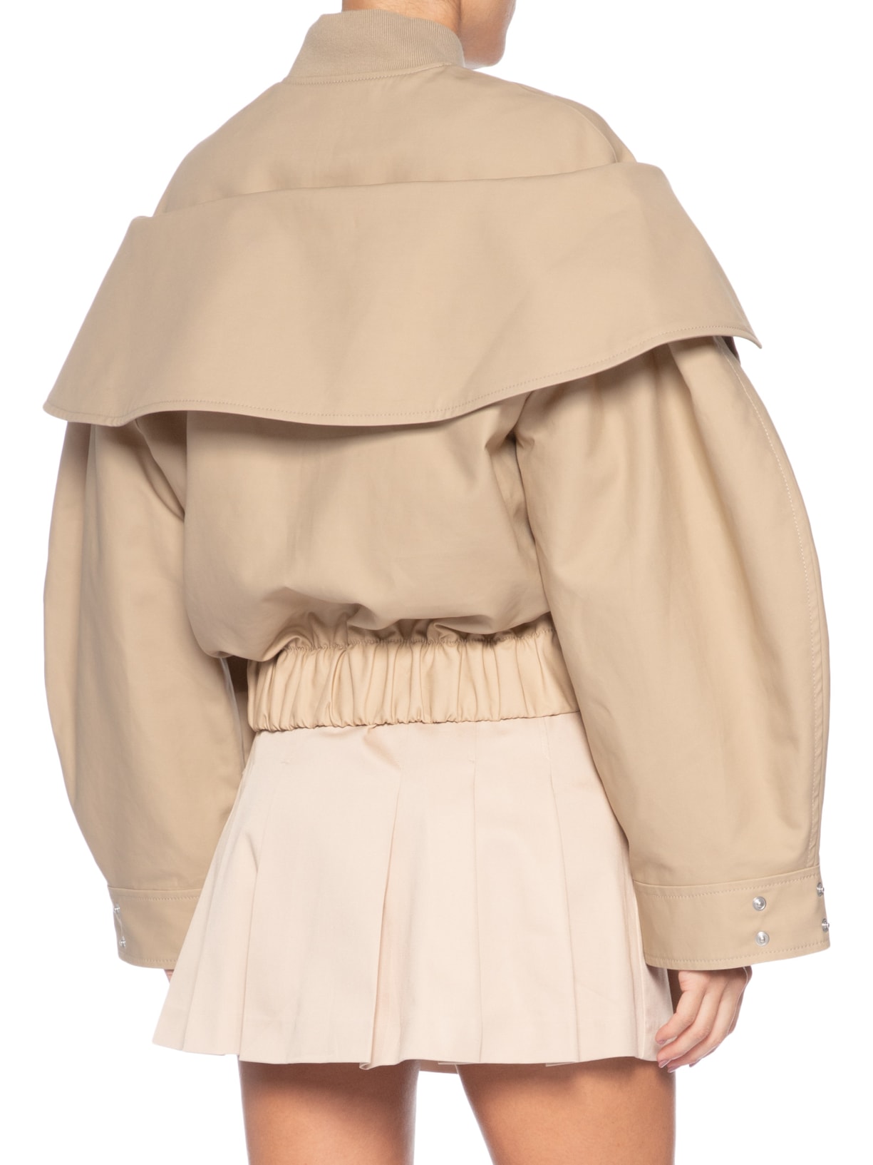 Jaqueta Feminina Double Cotton Bomber Bege Ganni