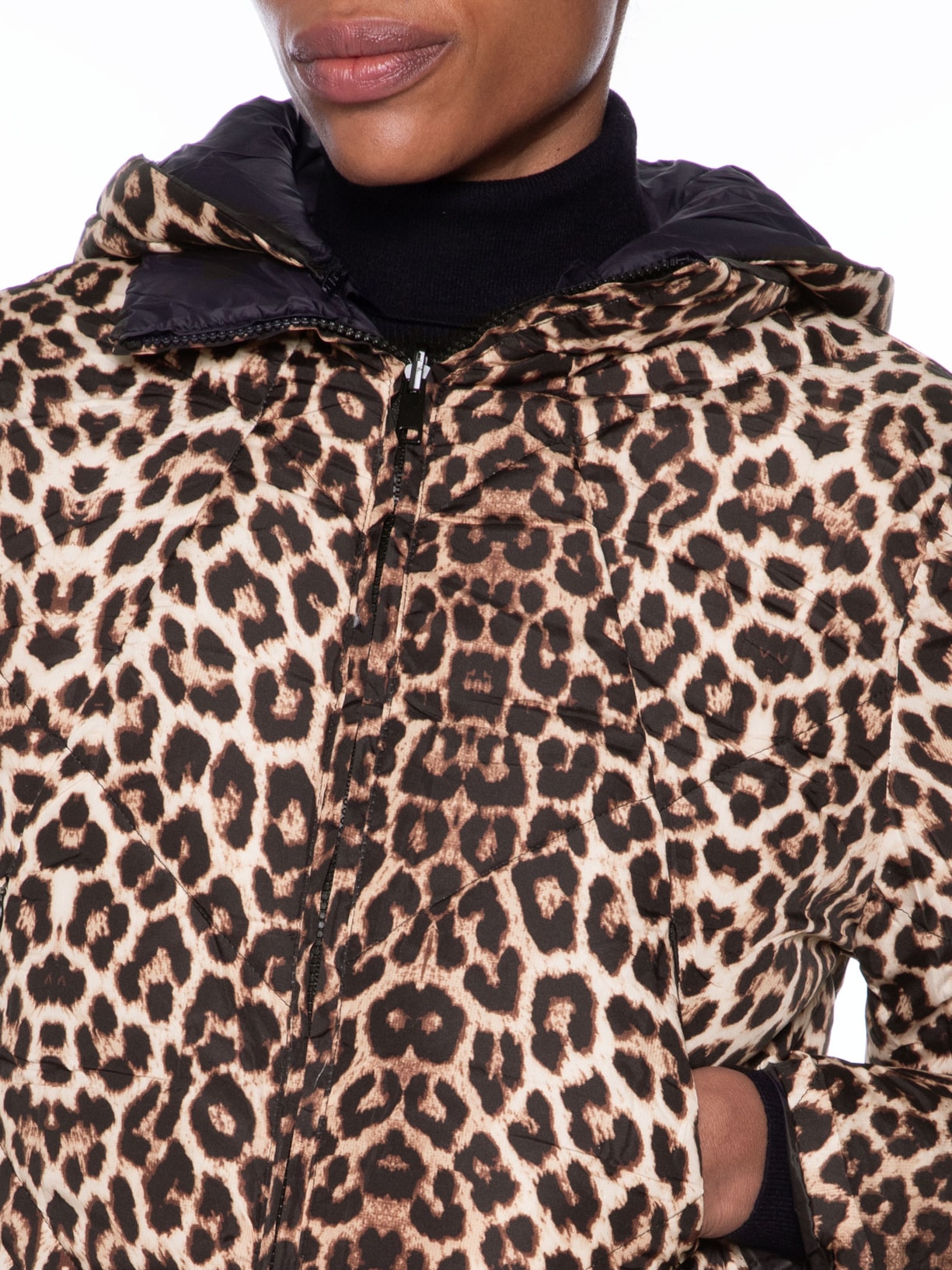 Jaqueta Feminina Dupla Face Com Capuz Removível Marrom Market 33