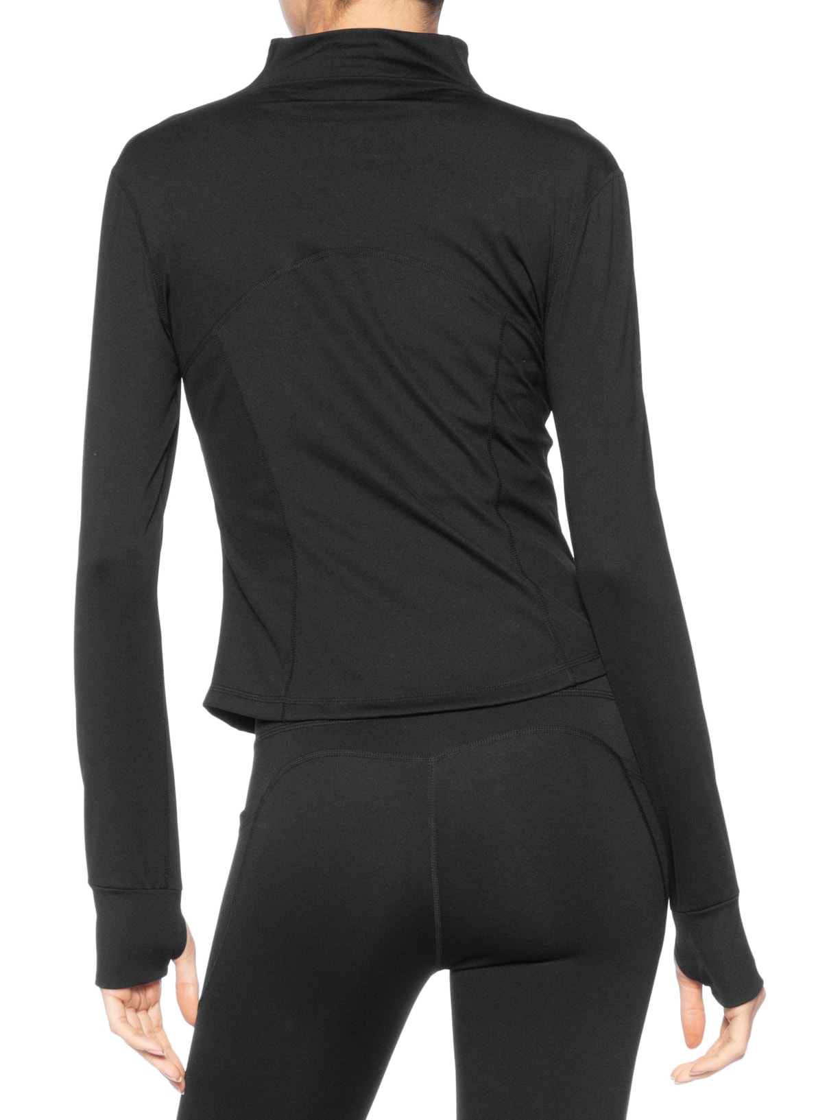 Jaqueta Feminina Esportiva Com Recortes Preto Basiq