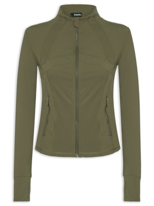 Jaqueta Feminina Esportiva Com Recortes - Verde
